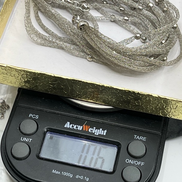 Ross Simons 925 Sterling Silver Mesh Necklace With Beaded Accents - Picture 17 of 17